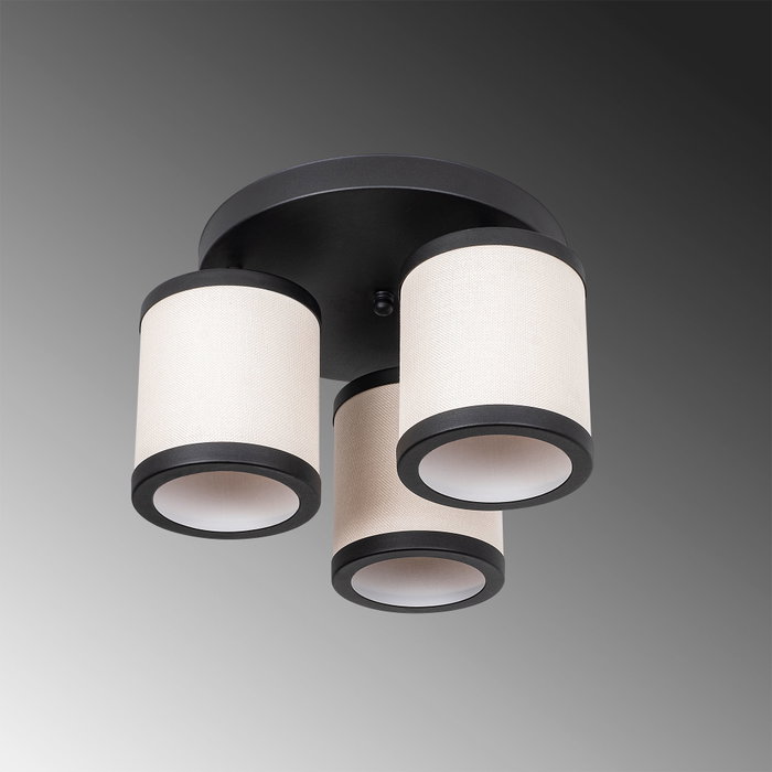 Opviq Way - 11626 Lámpara de Araña Blanco y Negro con Tapa de Tela Opviq Way - 11626 Lámpara de Araña Blanco y Negro con Tapa de Tela